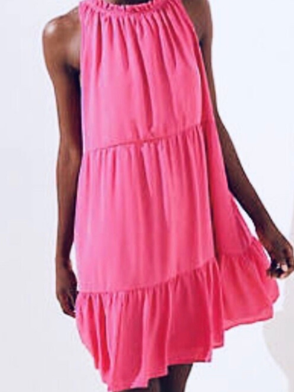 Loft Pink Tiered Dress